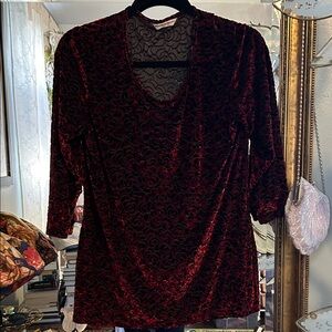 Allison Daley Red and Black Swirl Dress